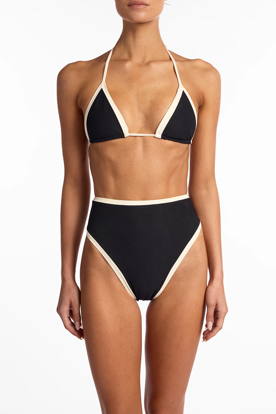 Triangle Top (Faux Suede Black/Cream) - Image 3